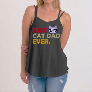 Best Cat Dad Ever Funny Cat Lover Women's Strappy Tank