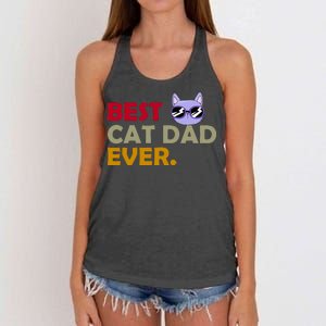 Best Cat Dad Ever Funny Cat Lover Women's Knotted Racerback Tank