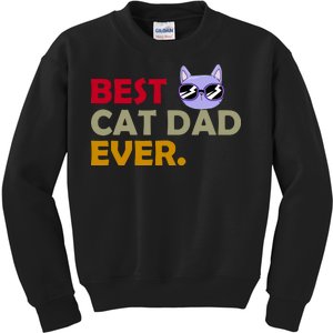 Best Cat Dad Ever Funny Cat Lover Kids Sweatshirt