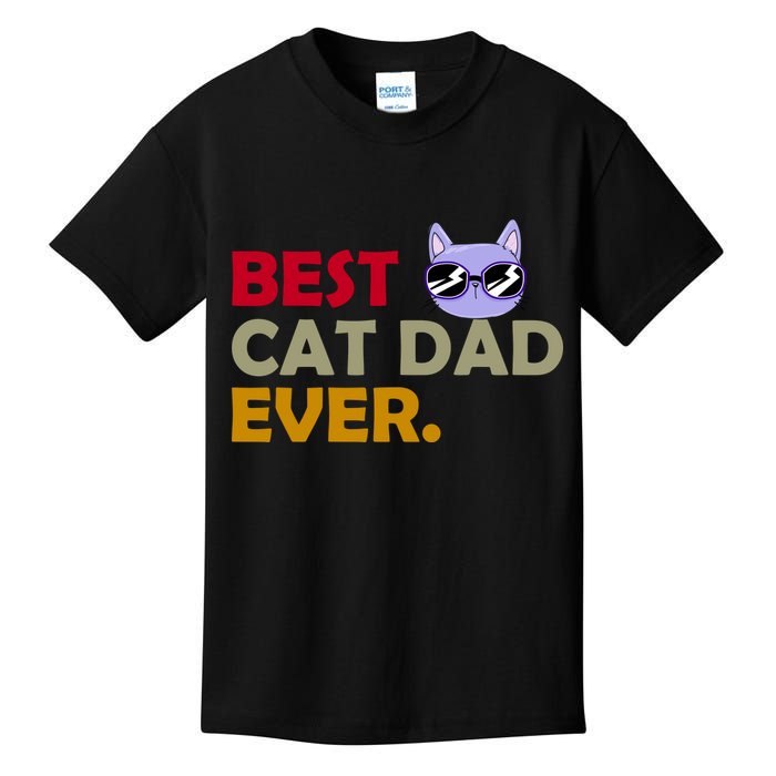 Best Cat Dad Ever Funny Cat Lover Kids T-Shirt