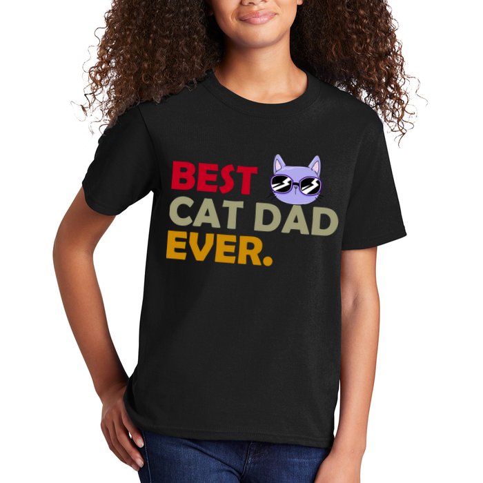 Best Cat Dad Ever Funny Cat Lover Kids T-Shirt