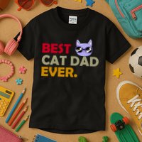 Best Cat Dad Ever Funny Cat Lover Kids T-Shirt
