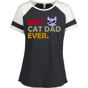 Best Cat Dad Ever Funny Cat Lover Enza Ladies Jersey Colorblock Tee