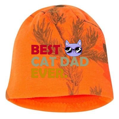 Best Cat Dad Ever Funny Cat Lover Kati - Camo Knit Beanie