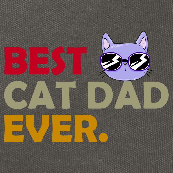 Best Cat Dad Ever Funny Cat Lover Cotton Canvas Backpack