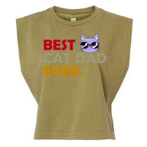 Best Cat Dad Ever Funny Cat Lover Garment-Dyed Women's Muscle Tee