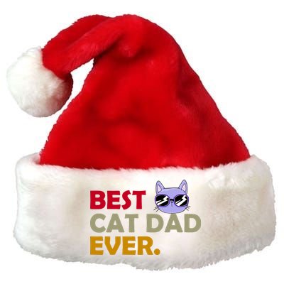 Best Cat Dad Ever Funny Cat Lover Premium Christmas Santa Hat