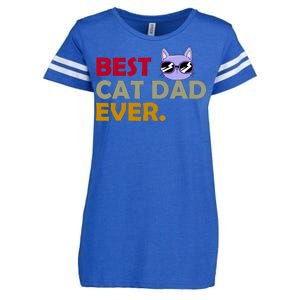 Best Cat Dad Ever Funny Cat Lover Enza Ladies Jersey Football T-Shirt