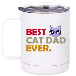 Best Cat Dad Ever Funny Cat Lover 12 oz Stainless Steel Tumbler Cup