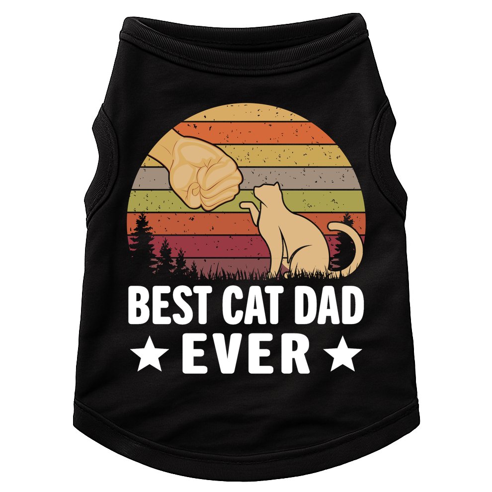 Best Cat Dad Ever Funny Cute Retro Doggie Tank