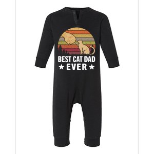 Best Cat Dad Ever Funny Cute Retro Infant Fleece One Piece