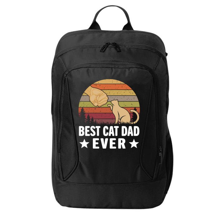 Best Cat Dad Ever Funny Cute Retro City Backpack