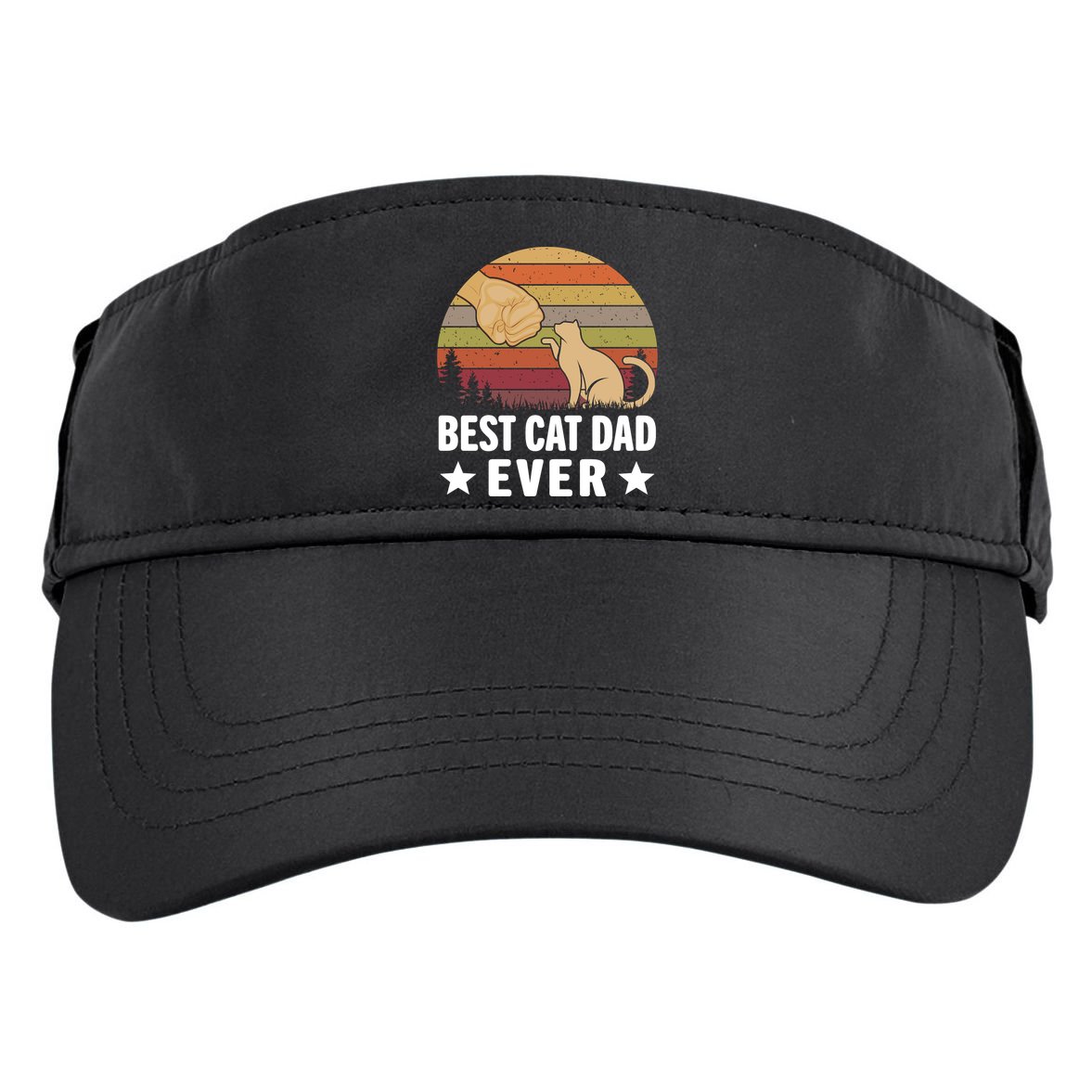 Best Cat Dad Ever Funny Cute Retro Adult Drive Performance Visor