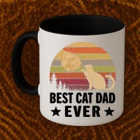 Best Cat Dad Ever Funny Cute Retro Mug