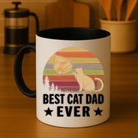 Best Cat Dad Ever Funny Cute Retro Mug