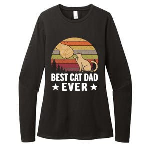 Best Cat Dad Ever Funny Cute Retro Womens CVC Long Sleeve Shirt