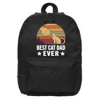 Best Cat Dad Ever Funny Cute Retro 16 in Basic Backpack