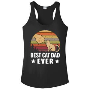 Best Cat Dad Ever Funny Cute Retro Ladies PosiCharge Competitor Racerback Tank