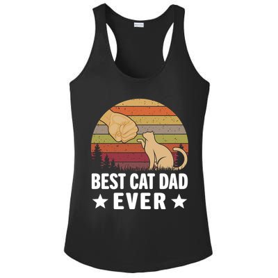Best Cat Dad Ever Funny Cute Retro Ladies PosiCharge Competitor Racerback Tank