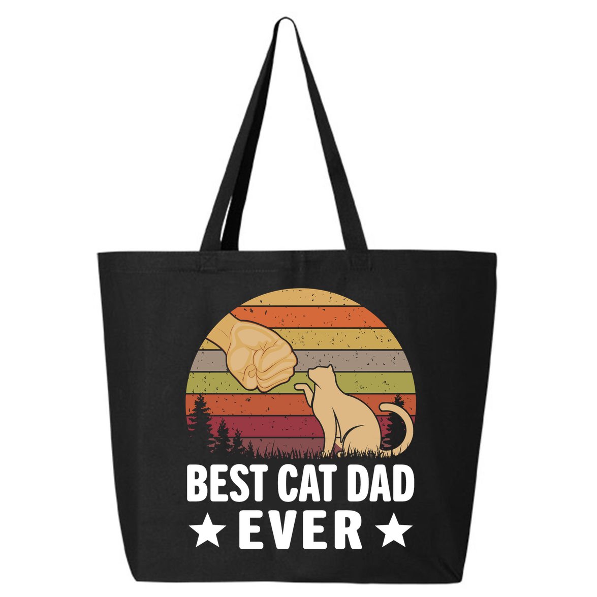 Best Cat Dad Ever Funny Cute Retro 25L Jumbo Tote