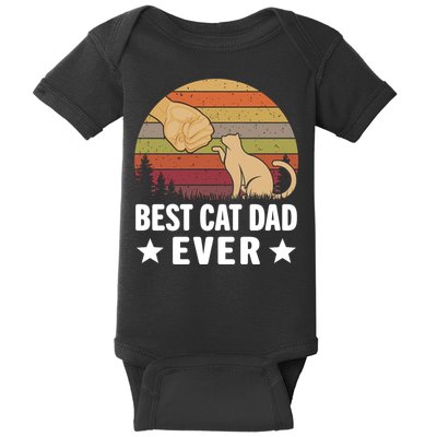 Best Cat Dad Ever Funny Cute Retro Baby Bodysuit