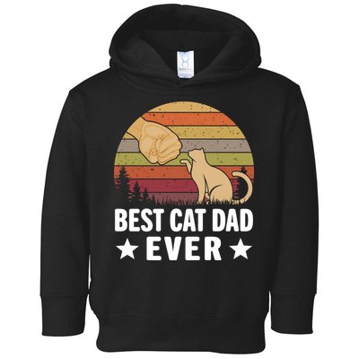 Best Cat Dad Ever Funny Cute Retro Toddler Hoodie