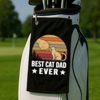 Best Cat Dad Ever Funny Cute Retro Golf Towel
