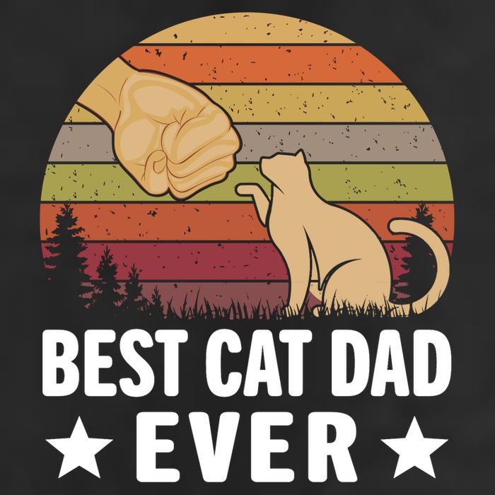 Best Cat Dad Ever Funny Cute Retro Golf Towel