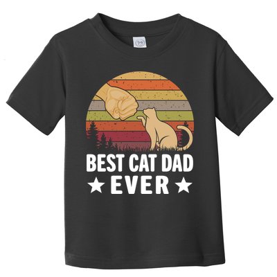 Best Cat Dad Ever Funny Cute Retro Toddler T-Shirt