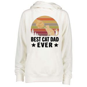 Best Cat Dad Ever Funny Cute Retro Womens Funnel Neck Pullover Hood