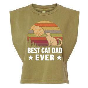 Best Cat Dad Ever Funny Cute Retro Garment-Dyed Women's Muscle Tee