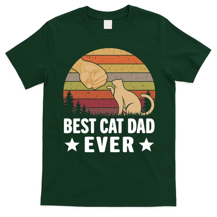 Best Cat Dad Ever Funny Cute Retro T-Shirt
