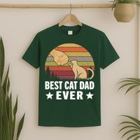 Best Cat Dad Ever Funny Cute Retro T-Shirt