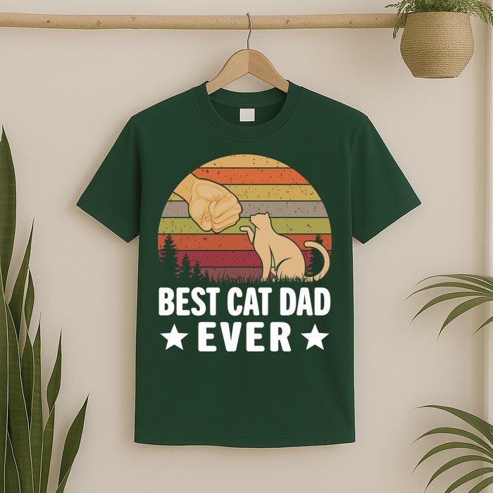 Best Cat Dad Ever Funny Cute Retro T-Shirt