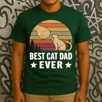 Best Cat Dad Ever Funny Cute Retro T-Shirt