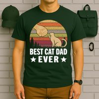 Best Cat Dad Ever Funny Cute Retro T-Shirt