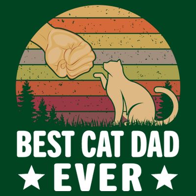 Best Cat Dad Ever Funny Cute Retro T-Shirt