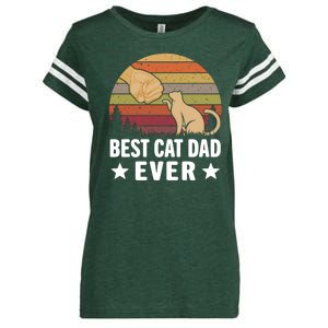 Best Cat Dad Ever Funny Cute Retro Enza Ladies Jersey Football T-Shirt