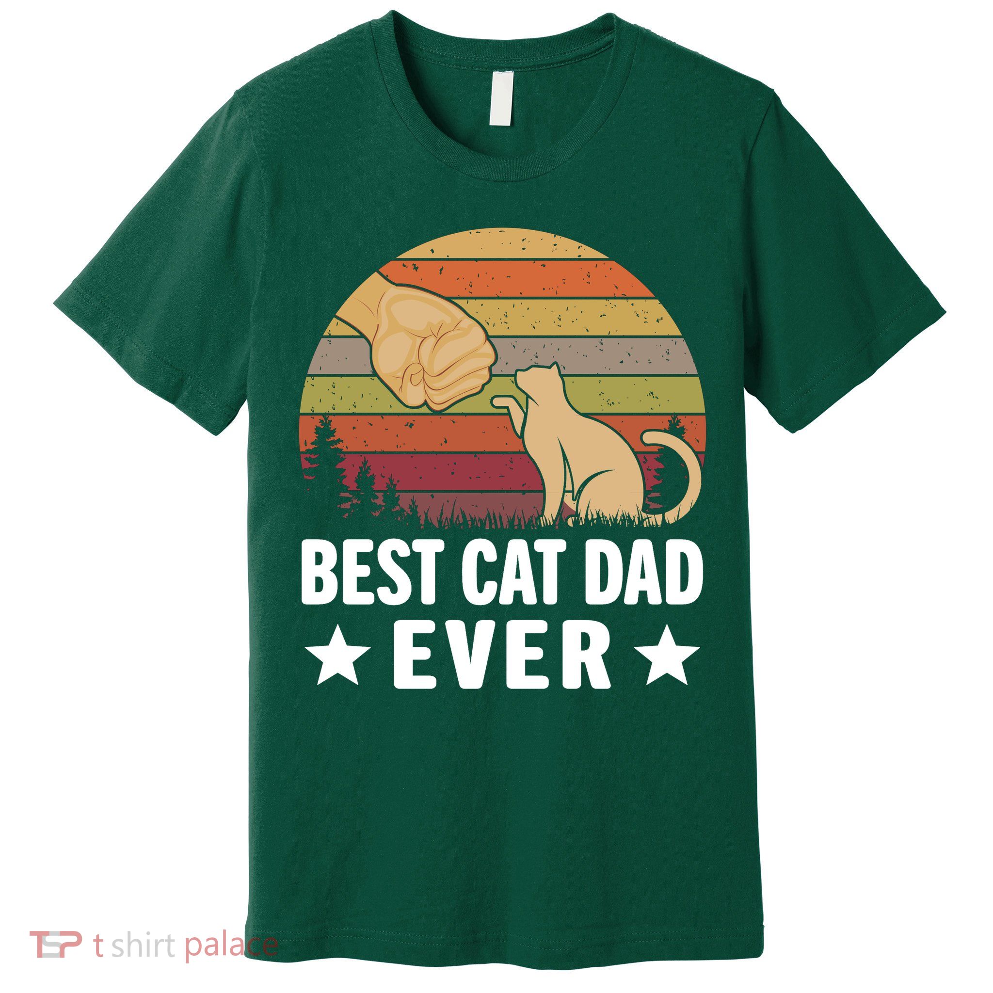 Best Cat Dad Ever Funny Cute Retro Premium T-Shirt