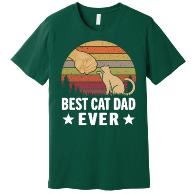 Best Cat Dad Ever Funny Cute Retro Premium T-Shirt