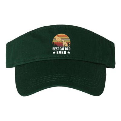 Best Cat Dad Ever Funny Cute Retro Valucap Bio-Washed Visor