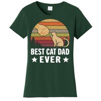 Best Cat Dad Ever Funny Cute Retro Women's T-Shirt