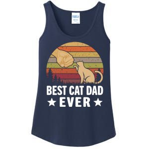 Best Cat Dad Ever Funny Cute Retro Ladies Essential Tank