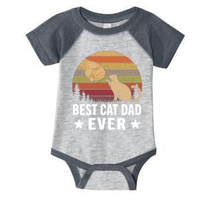 Best Cat Dad Ever Funny Cute Retro Infant Baby Jersey Bodysuit