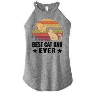 Best Cat Dad Ever Funny Cute Retro Women's Perfect Tri Rocker Tank