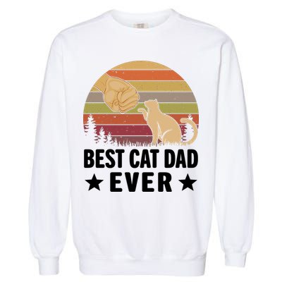 Best Cat Dad Ever Funny Cute Retro Garment-Dyed Sweatshirt