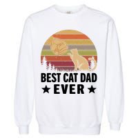 Best Cat Dad Ever Funny Cute Retro Garment-Dyed Sweatshirt