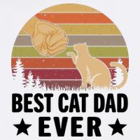 Best Cat Dad Ever Funny Cute Retro Garment-Dyed Sweatshirt