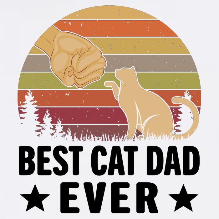 Best Cat Dad Ever Funny Cute Retro Garment-Dyed Sweatshirt
