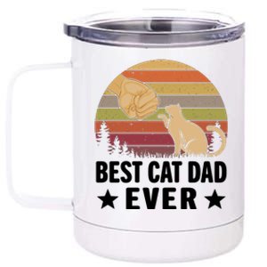 Best Cat Dad Ever Funny Cute Retro 12 oz Stainless Steel Tumbler Cup